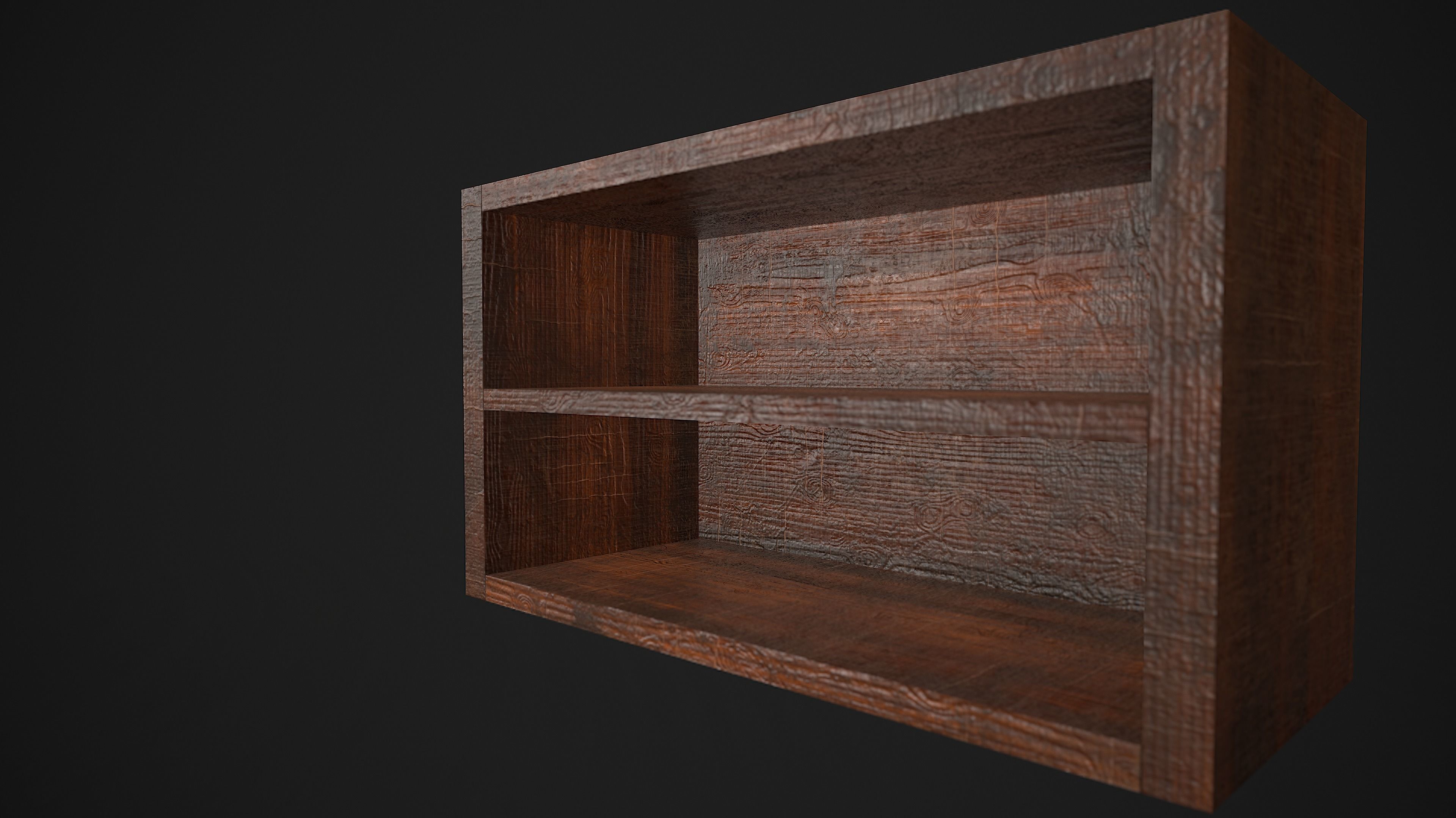 Medieval Bookshelf Low-poly 3D model_4