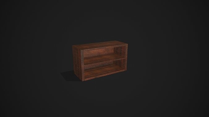 Medieval Bookshelf Low-poly 3D model