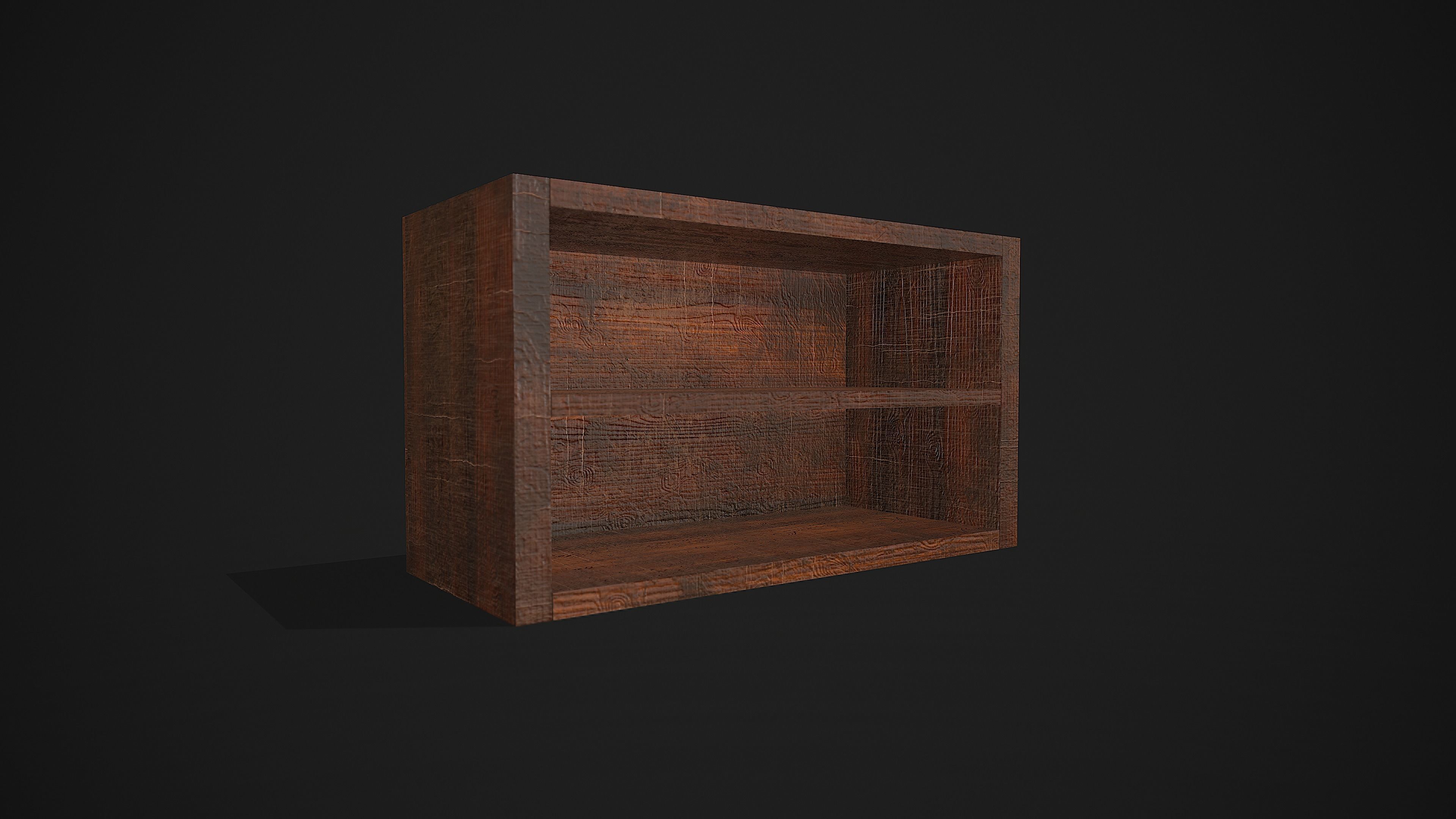 Medieval Bookshelf Low-poly 3D model_2