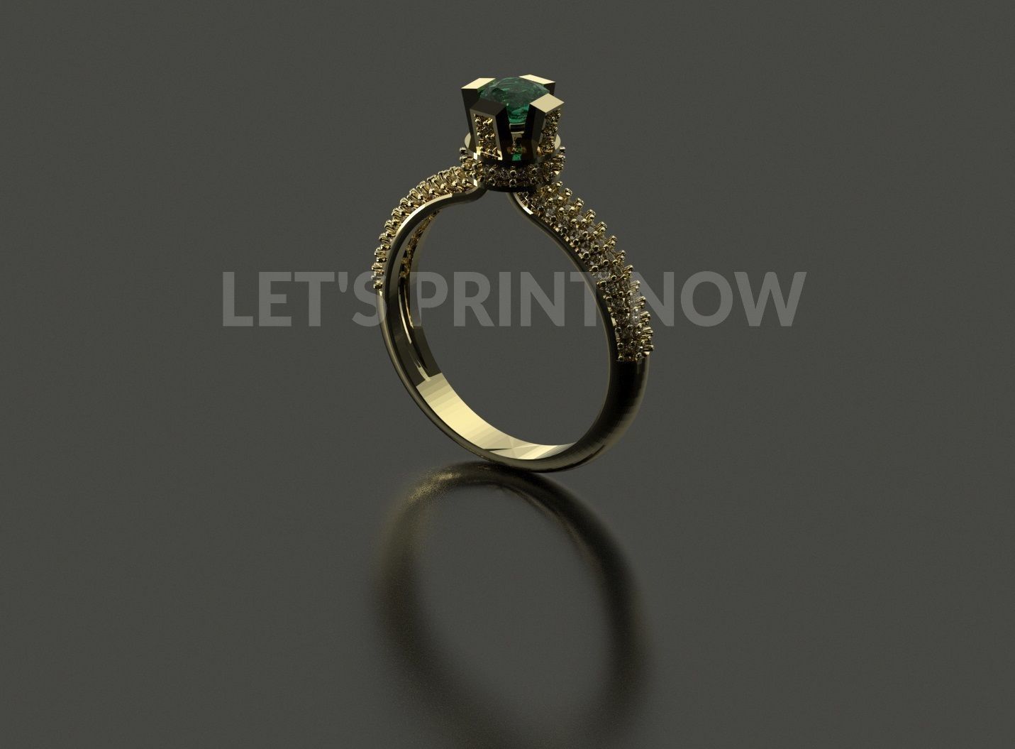 Solitaire ring 01 3D print model_1