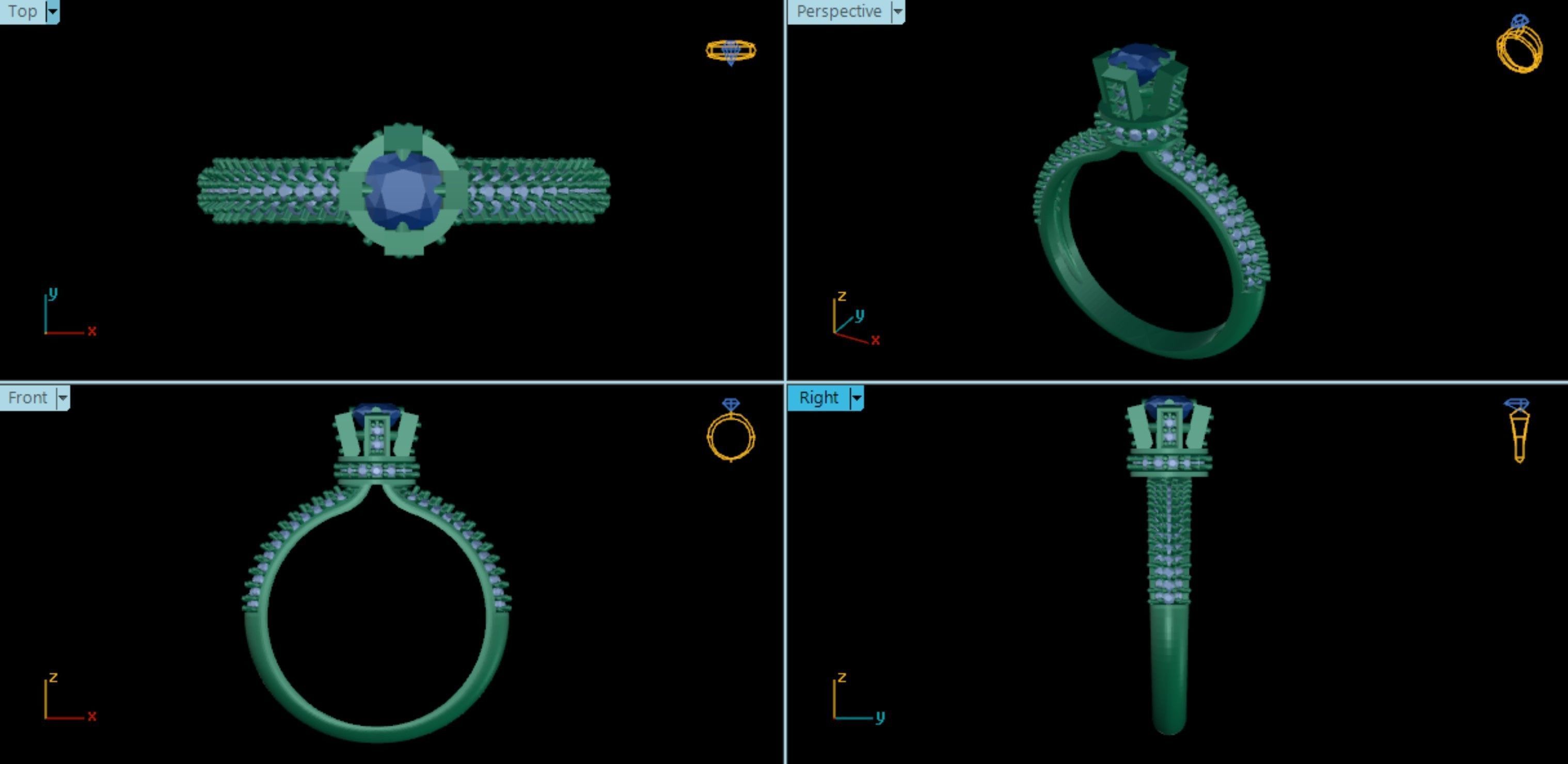 Solitaire ring 01 3D print model_5