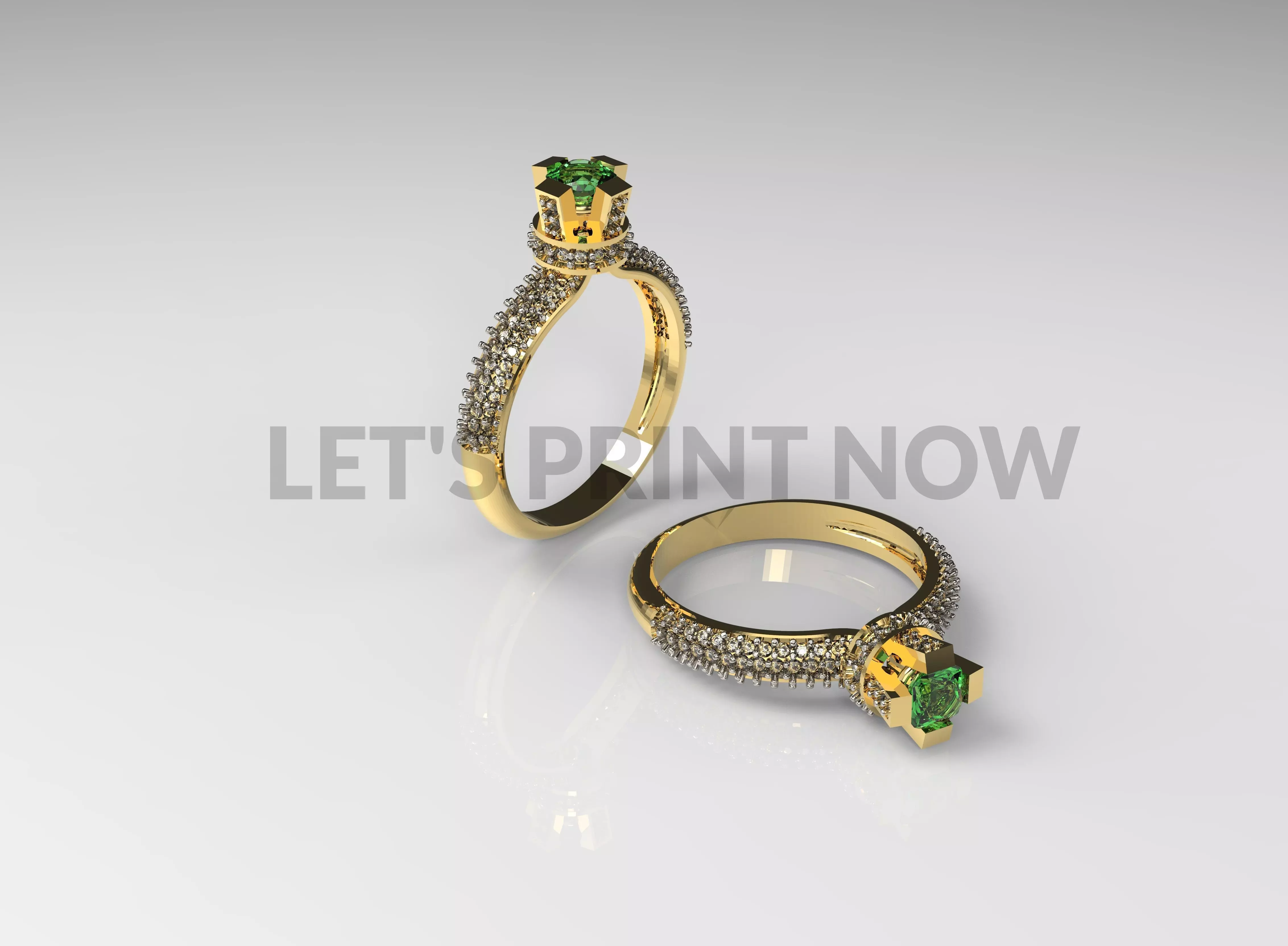 Solitaire ring 01 3D print model_0