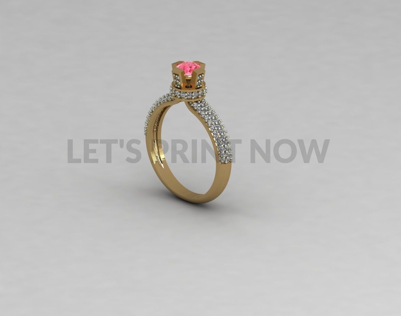 Solitaire ring 01 3D print model_2