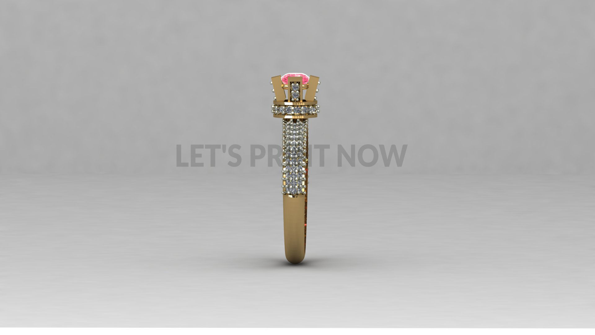 Solitaire ring 01 3D print model_3