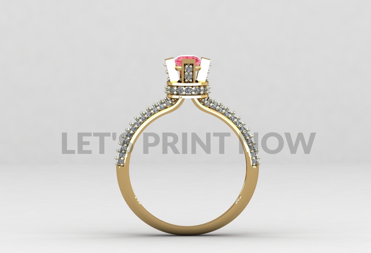 Solitaire ring 01 3D print model_4