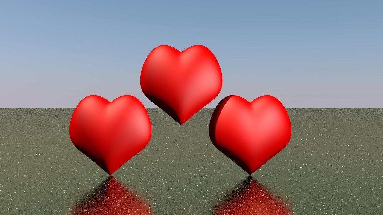 Hearts three 3D model_1