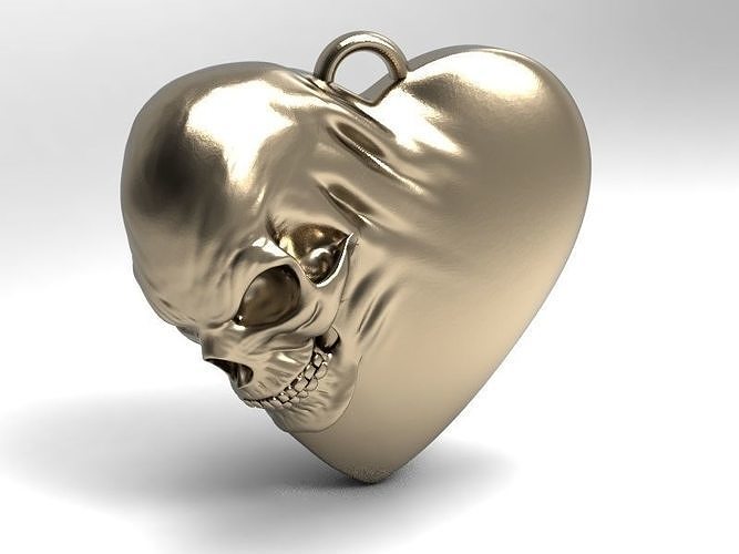 Skull heart 3D print model