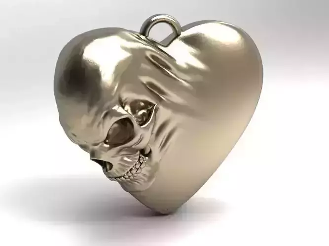 Skull heart 3D print model