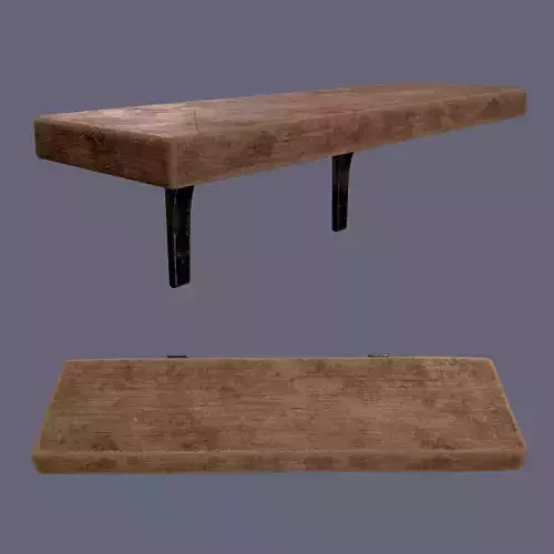 Wooden Mini Shelf Low-poly 3D model