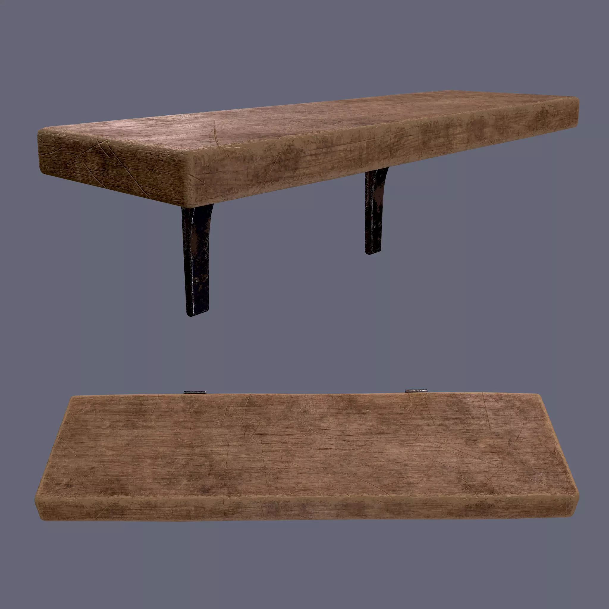 Wooden Mini Shelf Low-poly 3D model