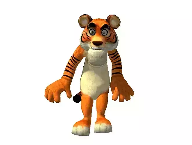 Cartoon Tiger 3D Low-poly 3D model