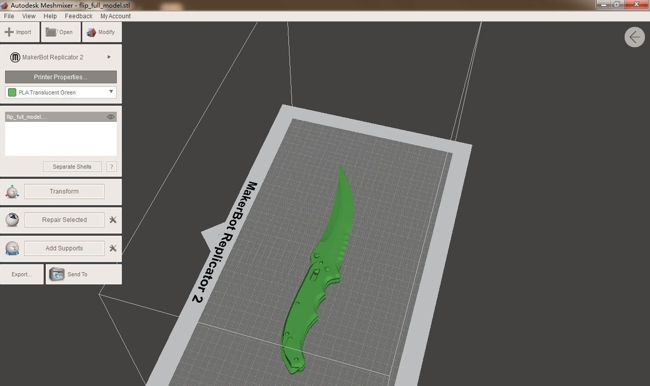 Jackknife 3D print model_3