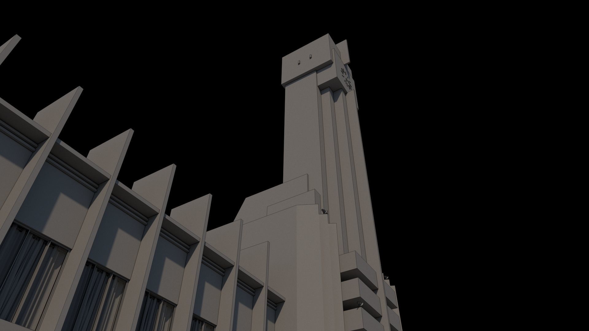 Francisco Salamone Public Building Low-poly 3D model_2
