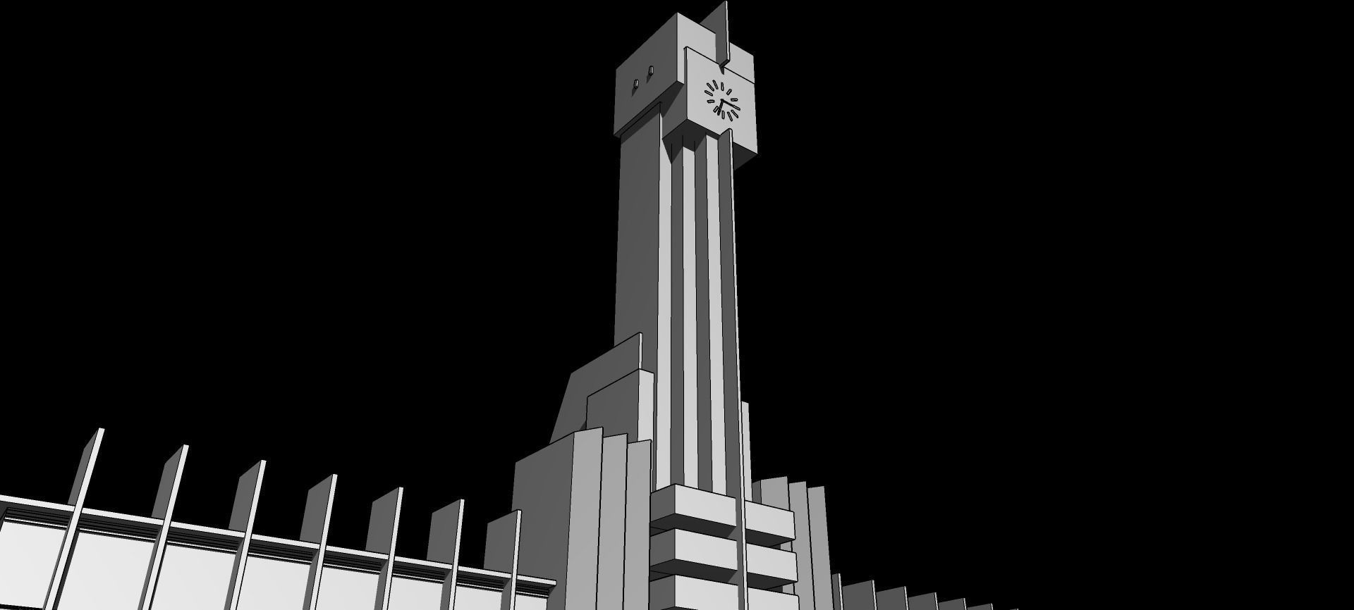 Francisco Salamone Public Building Low-poly 3D model_6