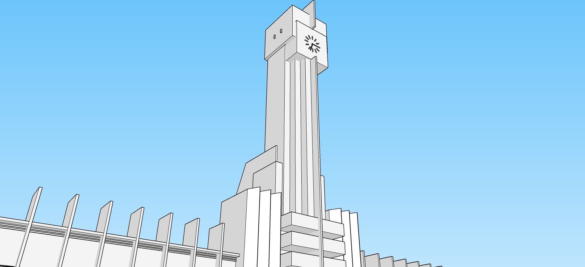 Francisco Salamone Public Building Low-poly 3D model_10
