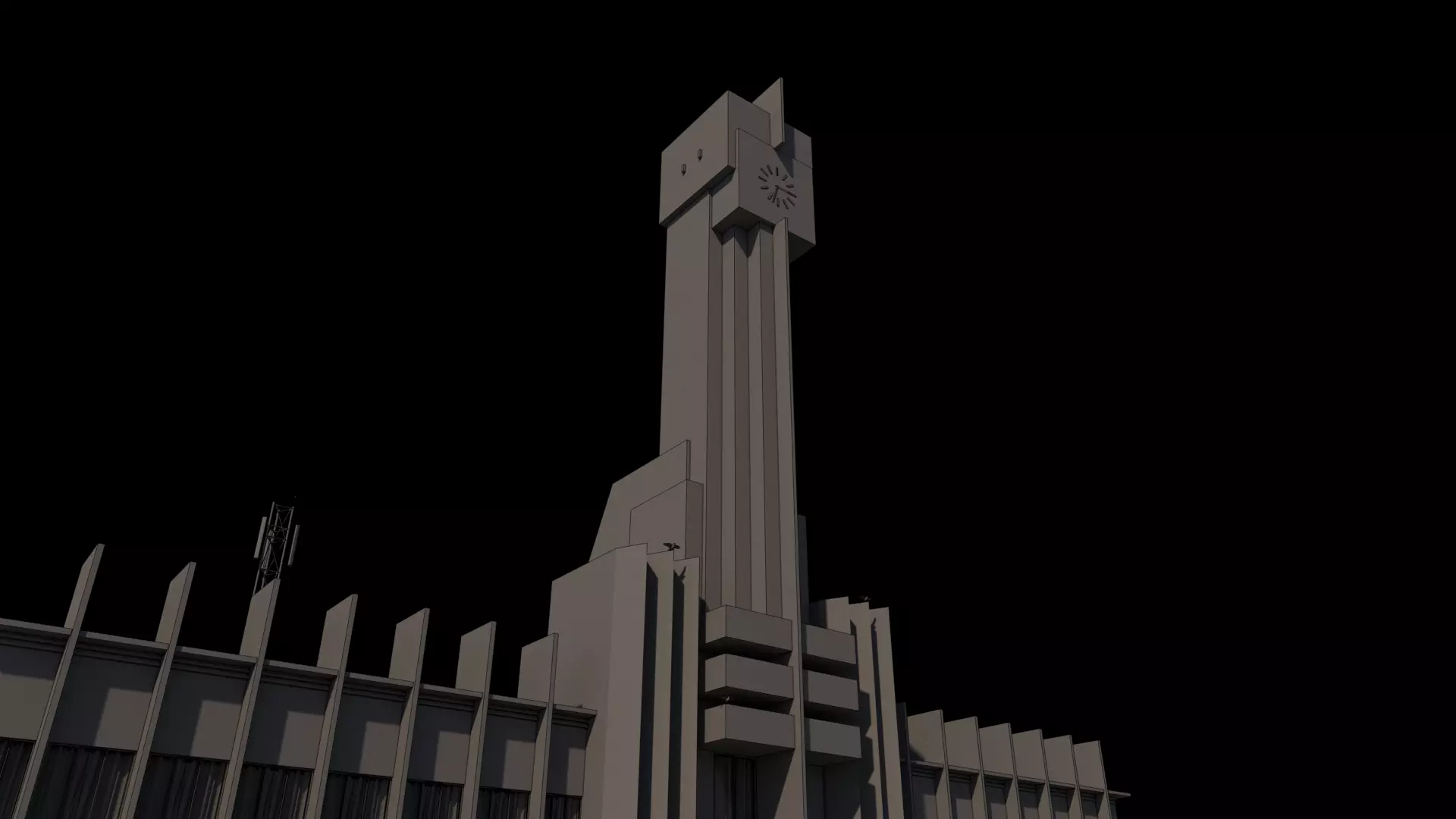 Francisco Salamone Public Building Low-poly 3D model_0