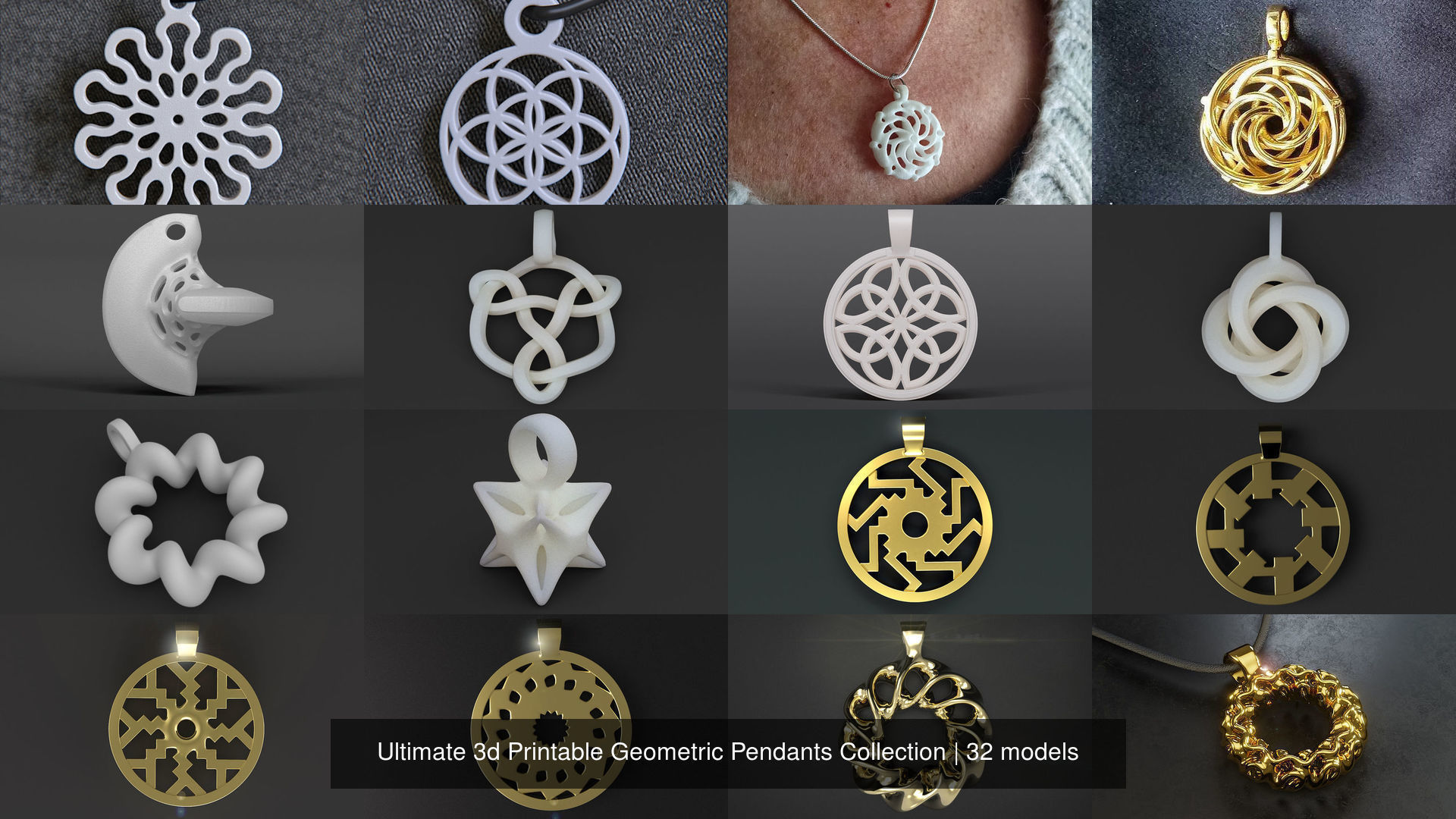Ultimate 3d Printable Geometric Pendants Collection _1