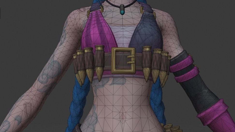 JINX Arcane - League Of Legends - RIGGED Low-poly 3D model_8