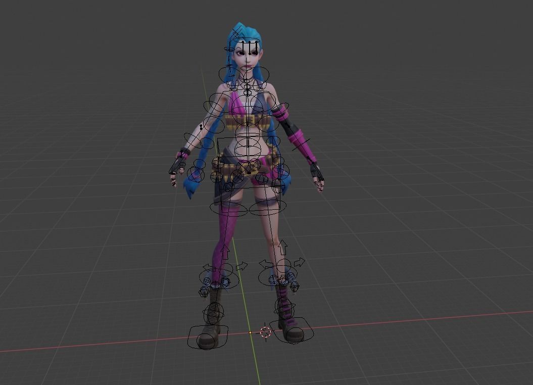 JINX Arcane - League Of Legends - RIGGED Low-poly 3D model_3