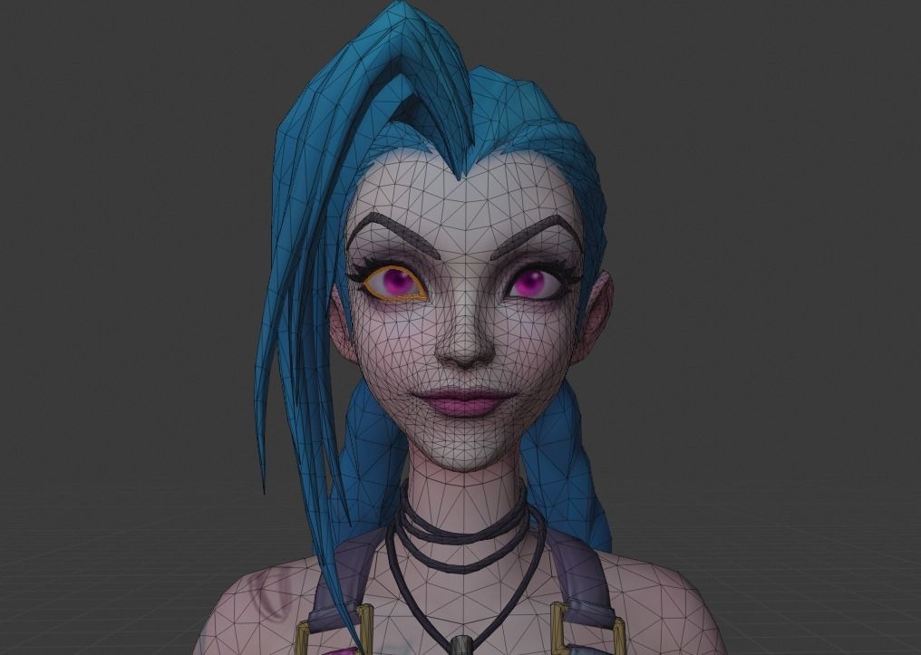 JINX Arcane - League Of Legends - RIGGED Low-poly 3D model_7