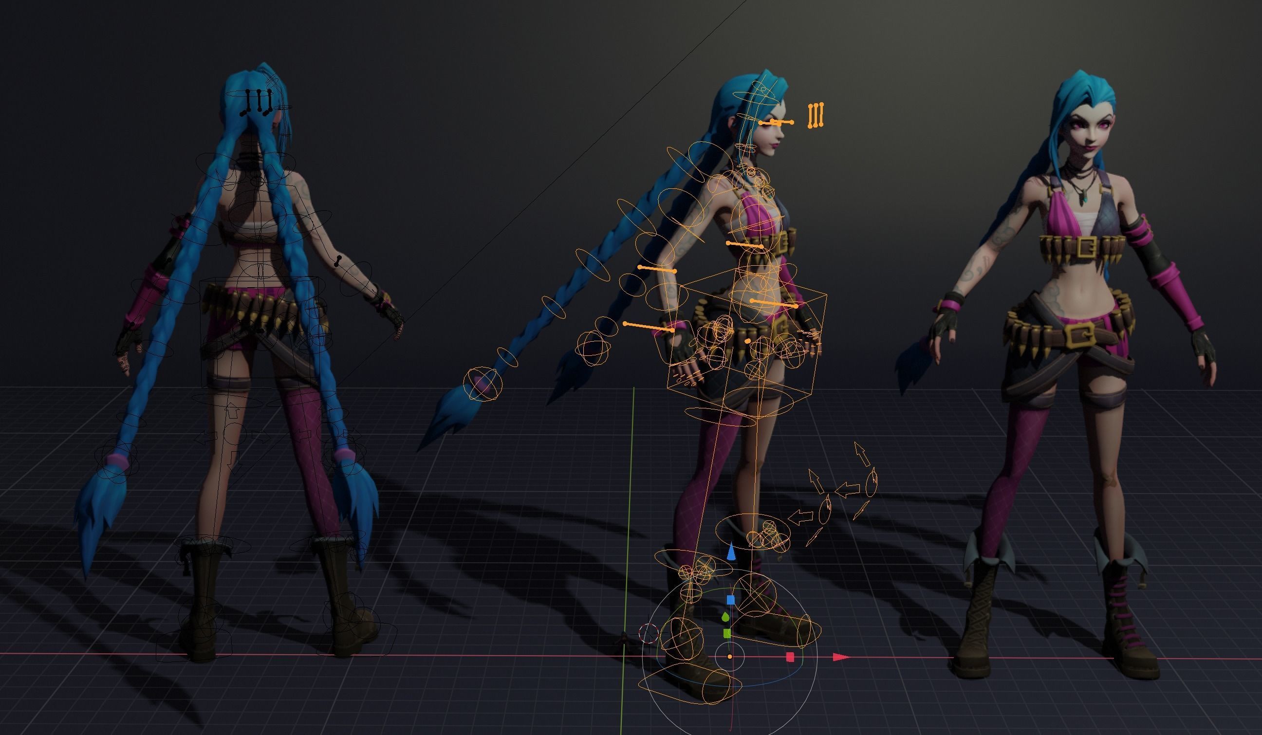 JINX Arcane - League Of Legends - RIGGED Low-poly 3D model_1
