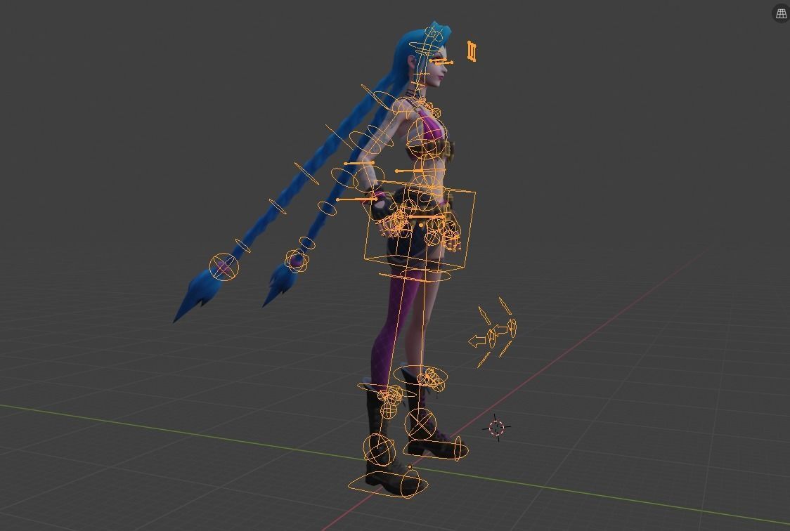 JINX Arcane - League Of Legends - RIGGED Low-poly 3D model_2