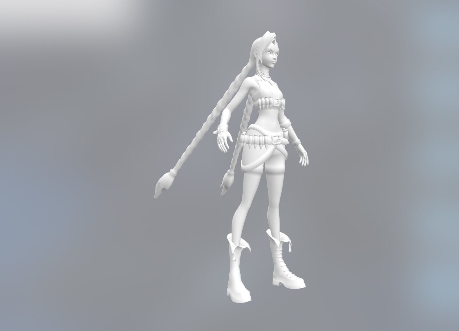JINX Arcane - League Of Legends - RIGGED Low-poly 3D model_10