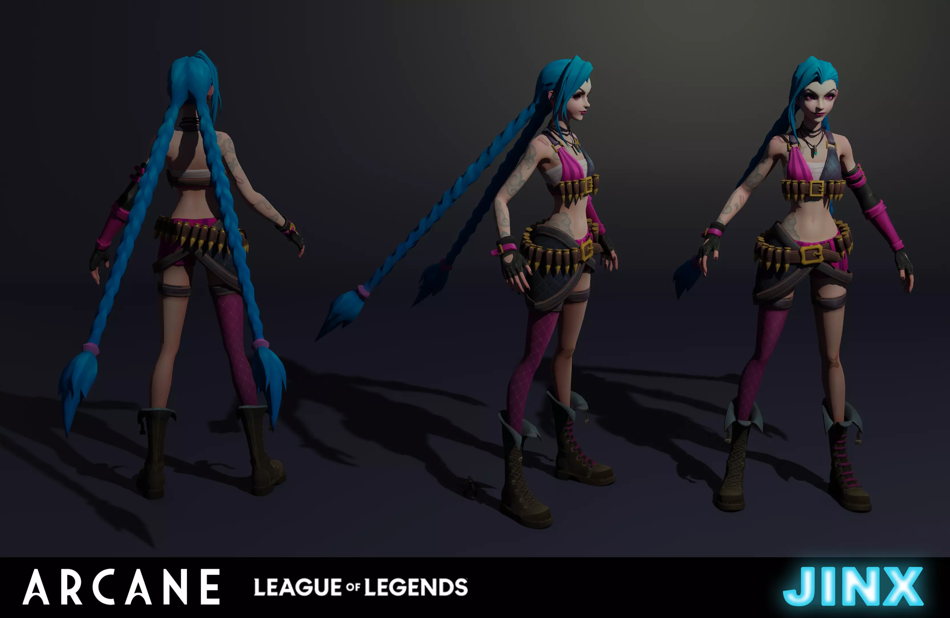 JINX Arcane - League Of Legends - RIGGED Low-poly 3D model_0