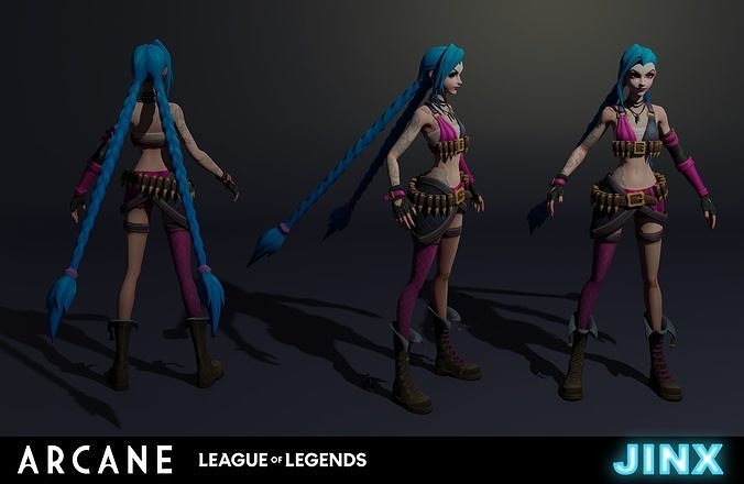 JINX Arcane - League Of Legends - RIGGED Low-poly 3D model