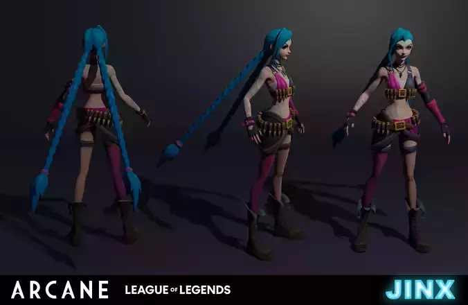 JINX Arcane - League Of Legends - RIGGED Low-poly 3D model