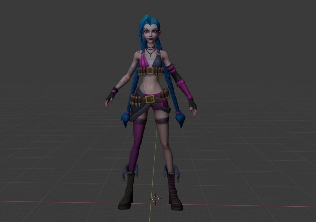 JINX Arcane - League Of Legends - RIGGED Low-poly 3D model_5