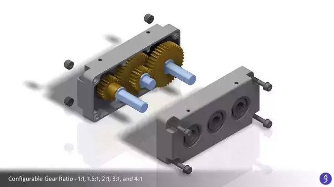Configurable Two-Stage Gearbox 3D print model