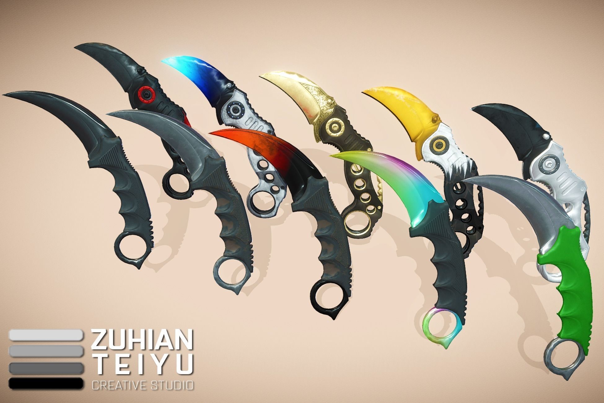 Tactical Knives 3D model_1