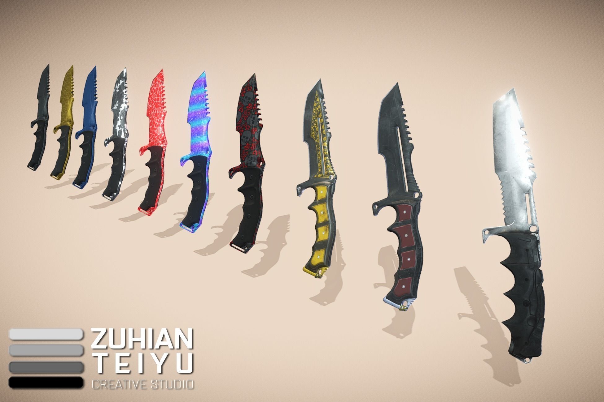 Tactical Knives 3D model_2