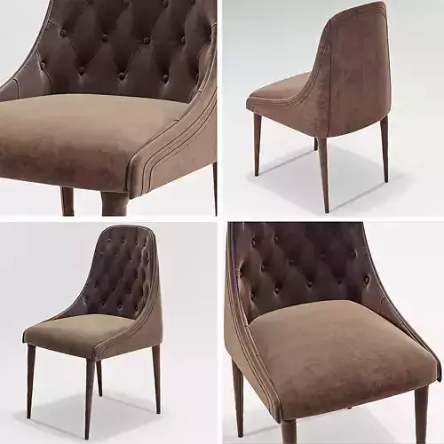 Chair vittoria frigerio Poggi High capitonne 3D model