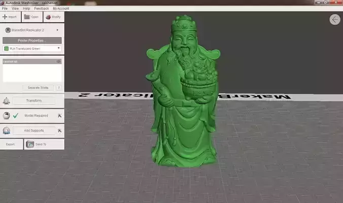 Mammon chinese statue in software 3D print model