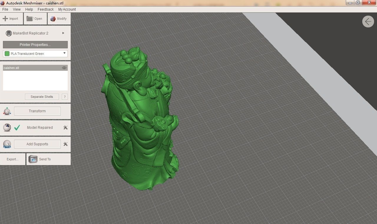 Mammon chinese statue in software 3D print model_2