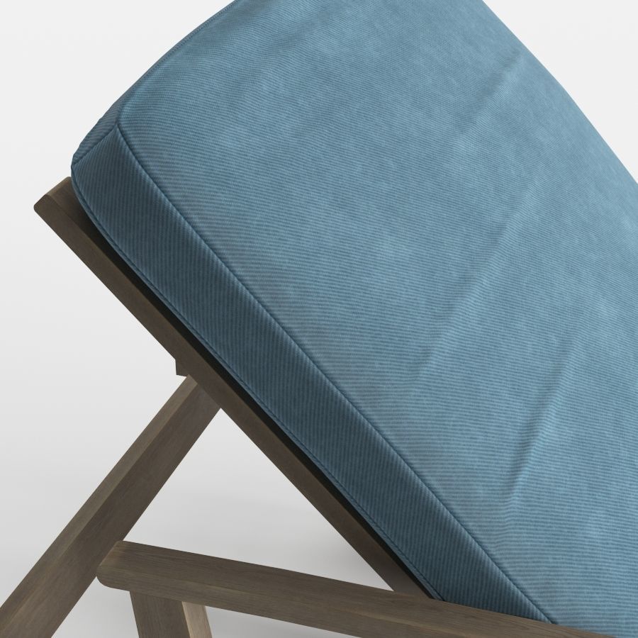 Pool Deck Chaise Lounge Wood Base 3D model CGTrader