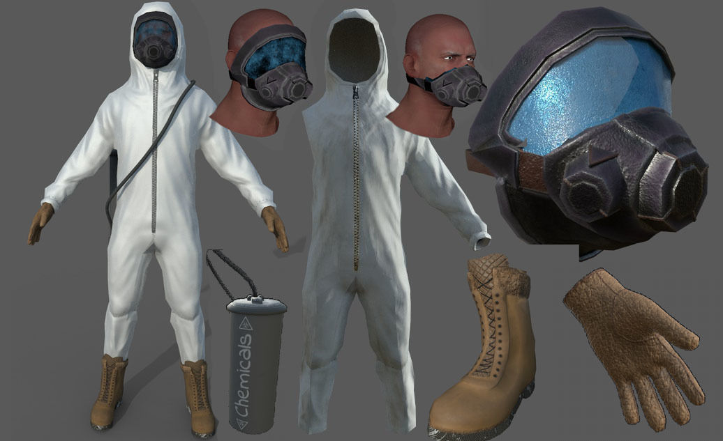 Hazard Suit Low-poly 3D model_1