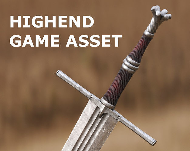 High End Sword for Games and Cinematics 05 Low-poly 3D model