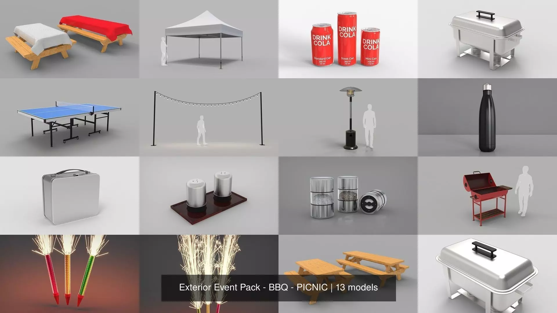 Exterior Event Pack - BBQ - PICNIC 3D Model Collection_1