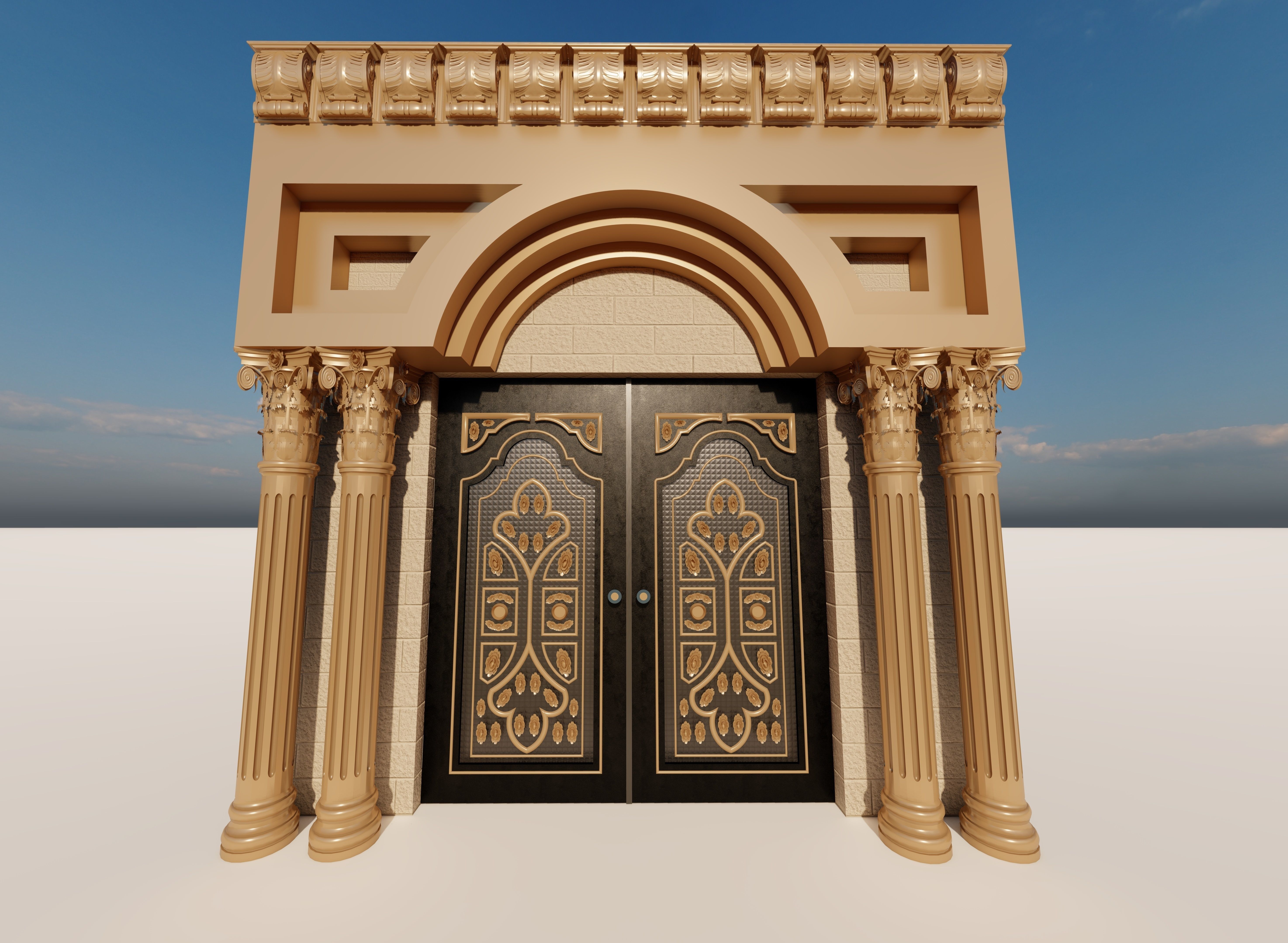 door ornate Low-poly 3D model_4