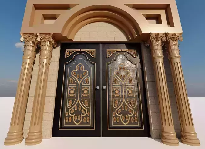 door ornate Low-poly 3D model