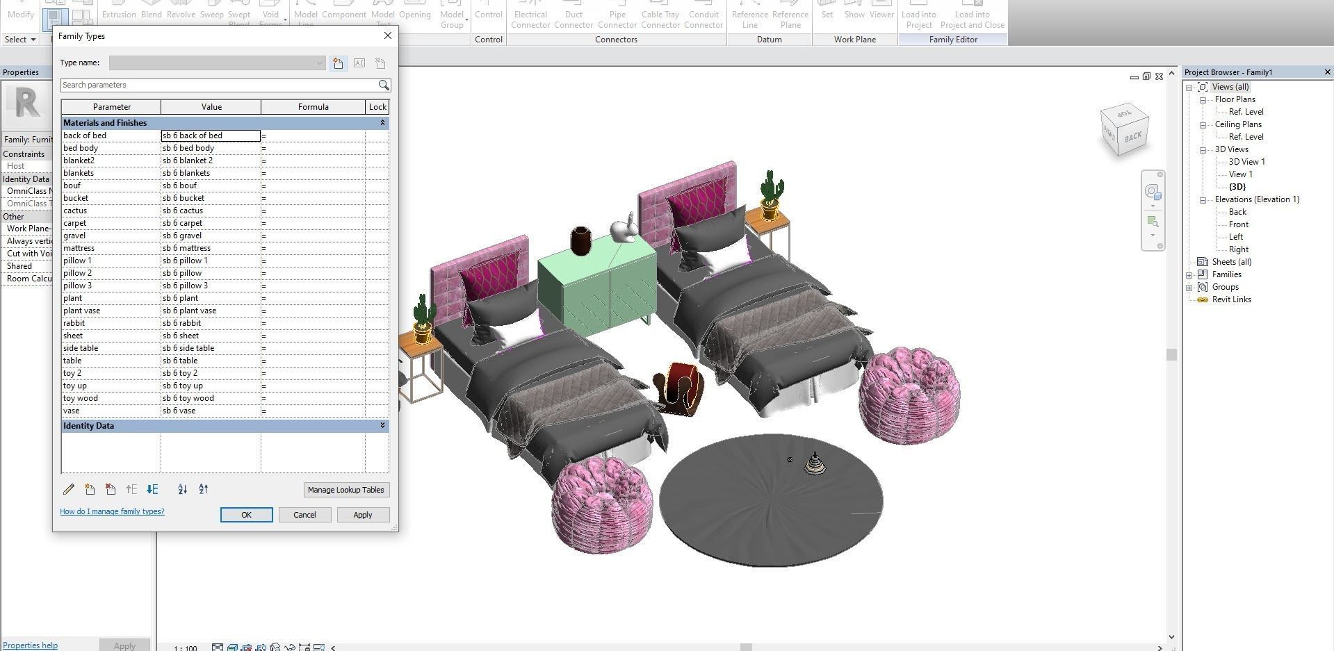Revit children bedroom 3D model 3D model_3
