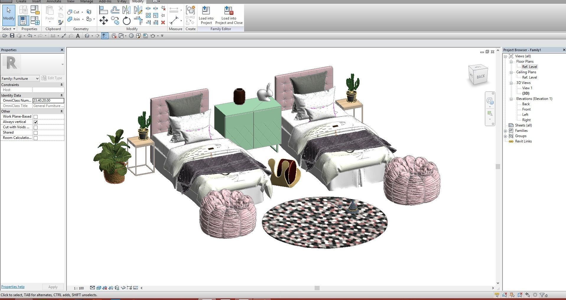 Revit children bedroom 3D model 3D model_2