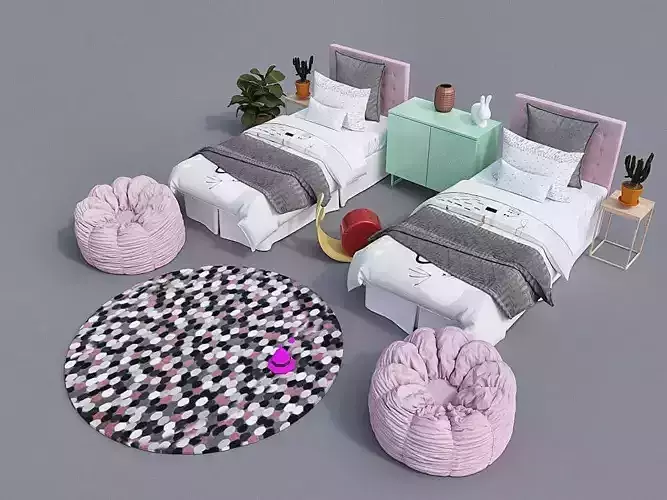 Revit children bedroom 3D model 3D model