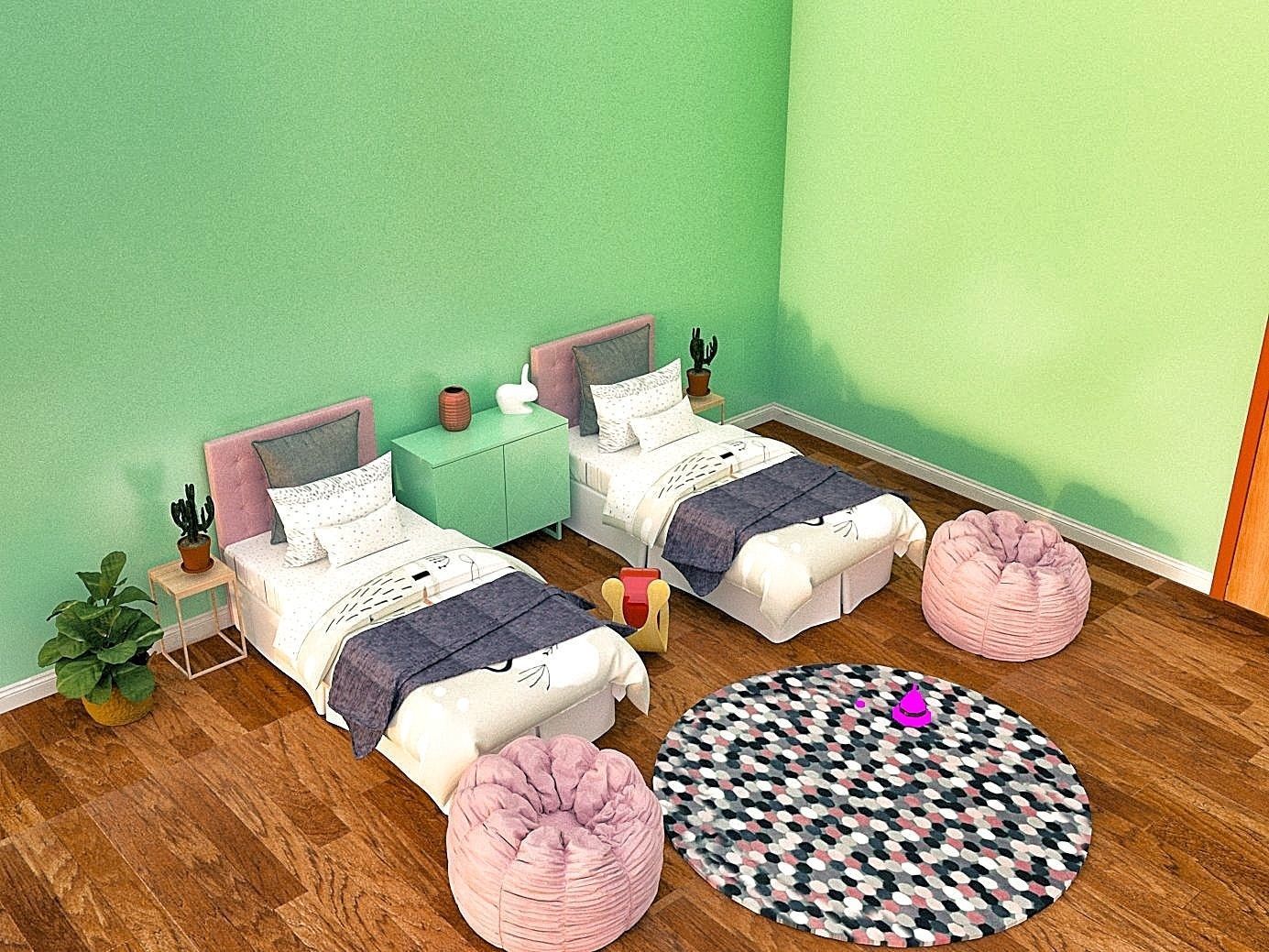 Revit children bedroom 3D model 3D model_1