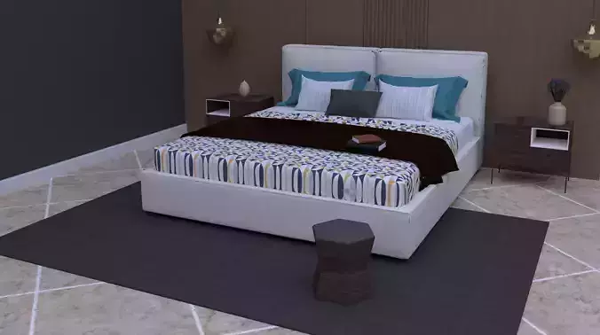 Revit double bed 3D model 3D model