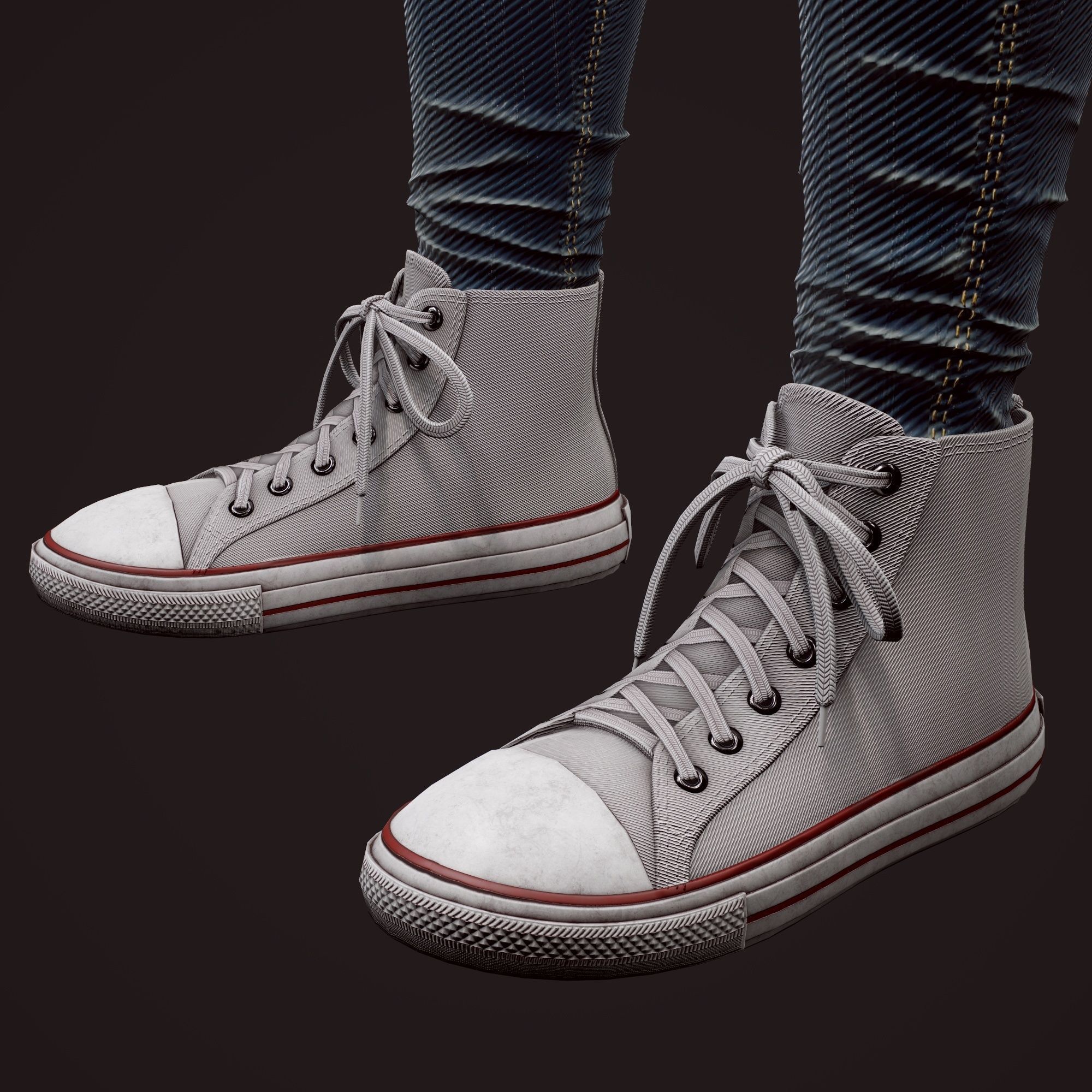 Girl in jeans Low-poly 3D model_62