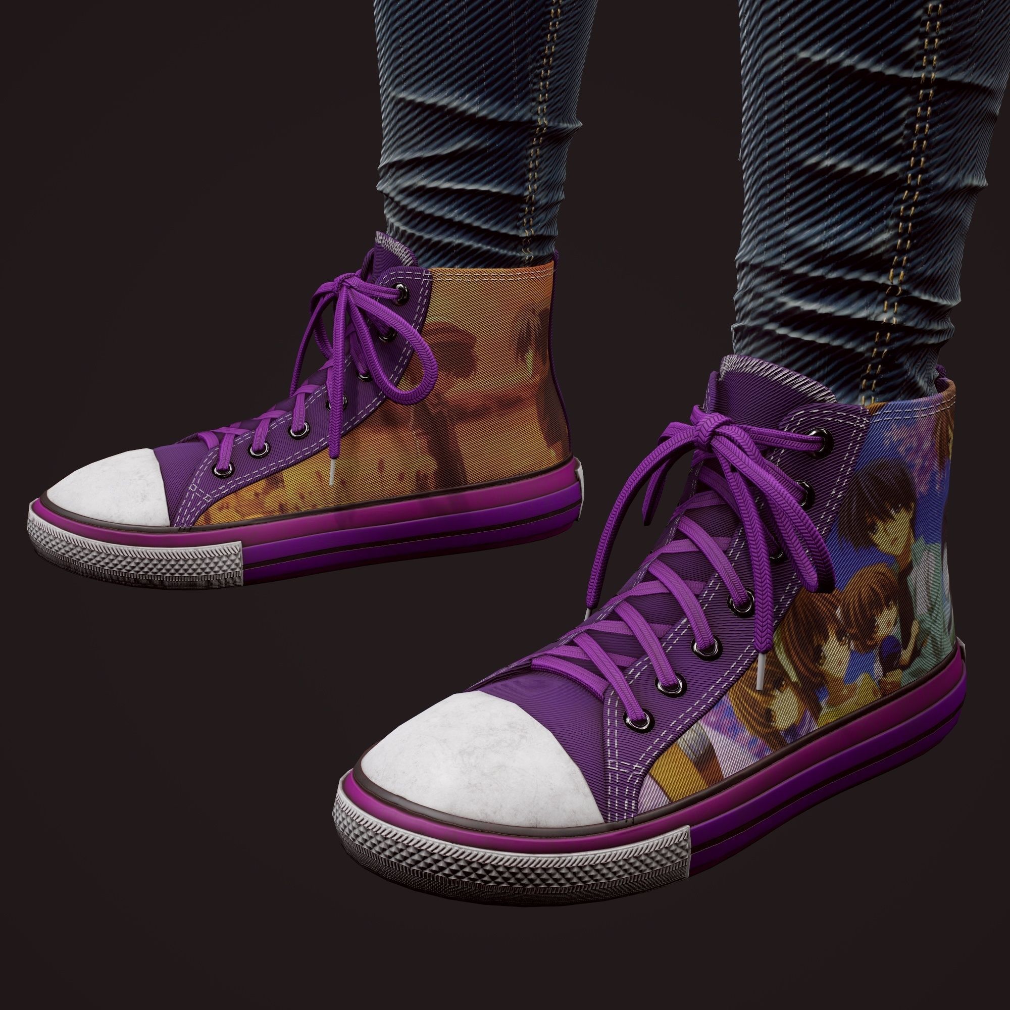 Girl in jeans Low-poly 3D model_61